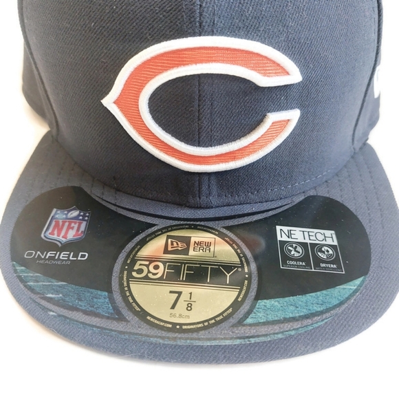59Fifty New Era NFL Chicago Bears Fitted Hat Cap On Field Headwear Size 7 1/8 - Picture 2 of 7
